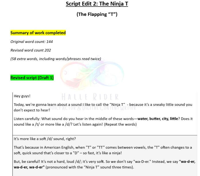 Video Script Edit Video Script Edit